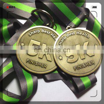 zinc alloy swimming awards medal with ribbon