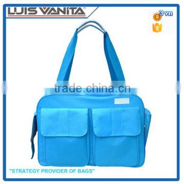 Blue 300D Baby Care Bag with Bottle Bag