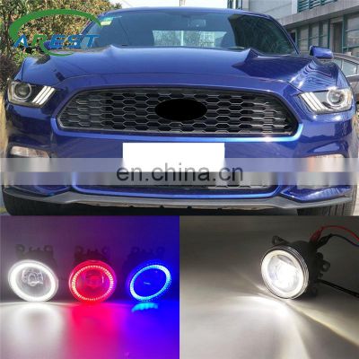 1 Set 2 Functions For Ford Mustang 2015 2016 2017 2018 Auto LED DRL Daytime Running Light Car Angel Eyes Fog Lamp Foglight