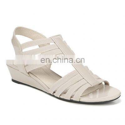 women unique elegant style leather sandals shoes lady footwear sandals (LAJWG0033L)