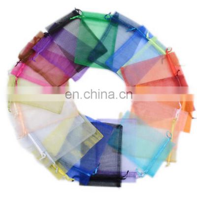 OEM feather organza bags colorful with drawstring wholesale