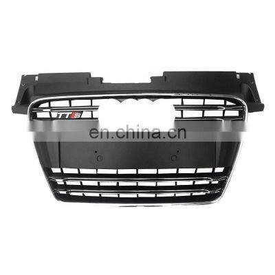 For Audi TT carbon grille 2008-2014 Mesh Style ABS Matt black mesh front bumper grille for Audi TTRS TTS