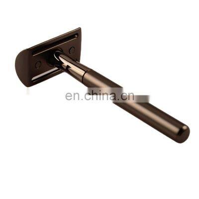 Custom design Straight Edge brass razor handle Shaving Razor Matte Black