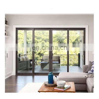 Modern strong thermal broken aluminium narrow frame large glass lift and slide sliding doors