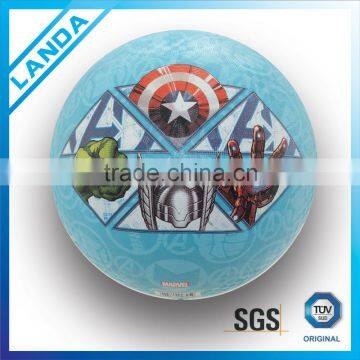 5"cartoon printed rubber playground ball for kids