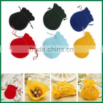 small quantity accept cheap custom velvet/cotton drawstring pouch bag,stock women's lady jewelry bag wholesale