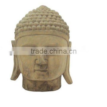 Chinese antique wooden caving buddha head