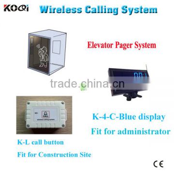 Remote Call Bell System Wireless Pager K-4-Cblue+L For Construction Site