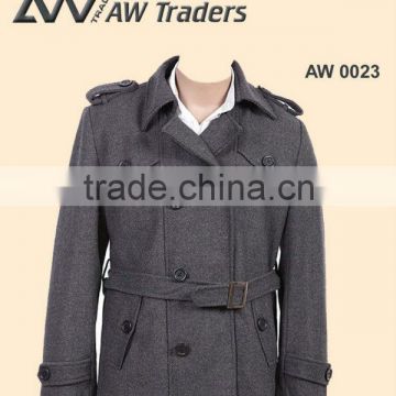 Men Fashion Wool Coat with Belt , Wool coat, fashion coat, casual coat