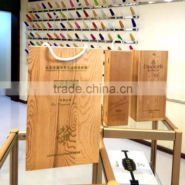 High end wooden wine box with eco feature