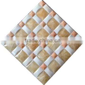 Pinwheel White & Honey Onyx Mosaic Flooring Tile