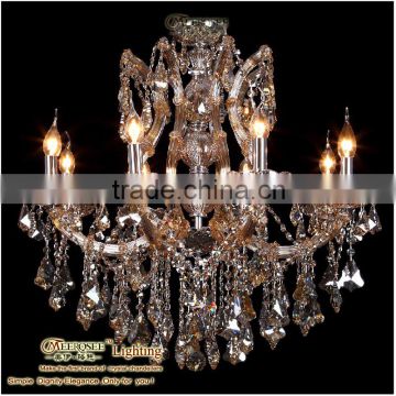 2013 Restaurnt Single Hanging Led Chandelier, Dropped Crystal & Glass Beads Round Chandeliers MDS39-L8
