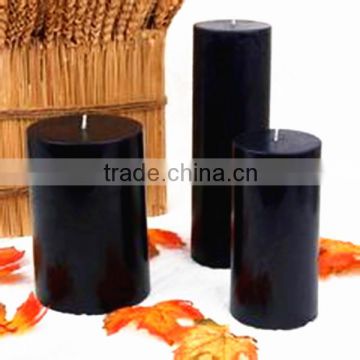 Pure black and color pillar candles