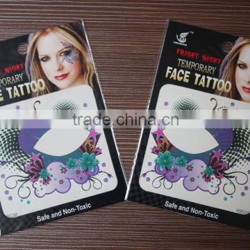 2016 best seller eco-friendly high quality fashion temporary face tattoos