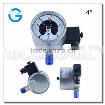 High quality 4inch bottom electrical contact high pressure gauges 0 to 300bar