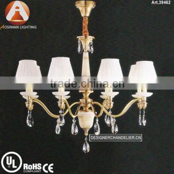 8 Light Fake Antique Chandelier with Clear Crystal