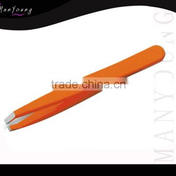 Orange color printed stainless steel tweezers