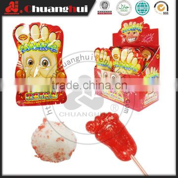 Red Big feet popping lollipop candy