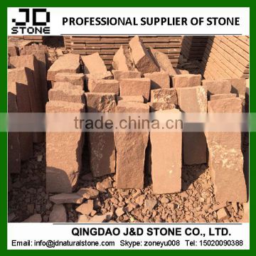 red sandstone blocks in natural split finish for building