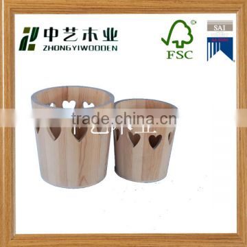 pine wood heart engraved decorative wooden barrel for sale