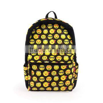 Emoji Printed High School Bag Backpack,smile face canvas daypack backpack cool Cute Emoji Backpack
