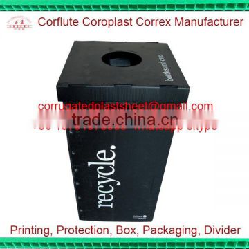 polypropylene pp corrugated plastic waste bin