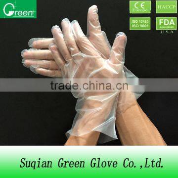 Disposable colorful polythene protective gloves