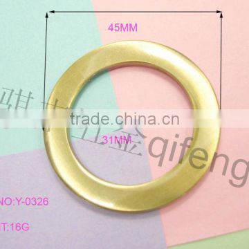 good quality gold metal flat o ring for leather y-0326