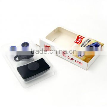 Universal clip 3 in 1 lens wide angle mobile lens wide angle lens marco lens fisheye lens