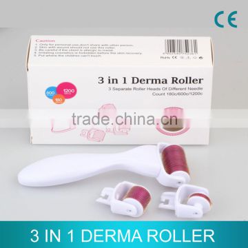 Super titanium micro needle roller system micro needle roller 3 in 1derma roller skin for acne scar removal