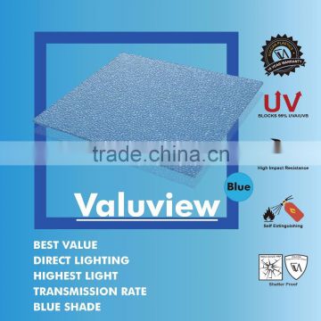 Lexan Plastic Polycarbonate Frosted Embossed Sheet (Valuview Solid Embossed Blue)