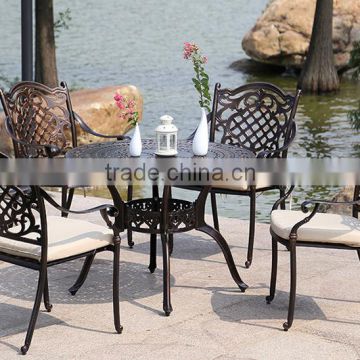2017 royal cast aluminum garden furniture 4 seater table chairs set