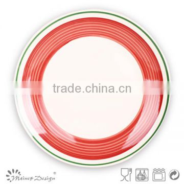 cheap colorful stripe ceramic handpaited plate and dish