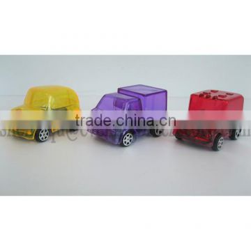 cheap 6cm length promotional plastic transparent mini pull back car toy with logo print