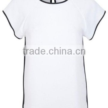 Sporty Loose Short Sleeves Design Fashion Plain White T Shirts