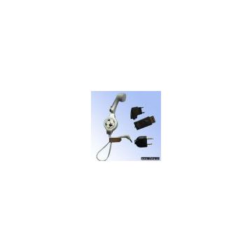 Retractable Mobile Handsfree Kits with Changeable Plugs