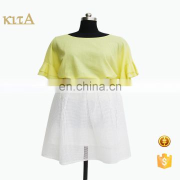 women popular simple knee length round lace skirt