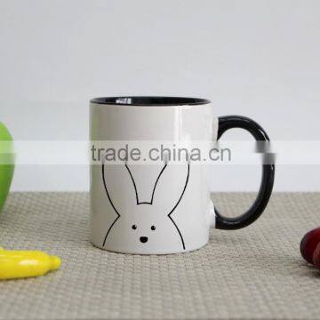 11OZ ceramic stoneware mug with rabbit design