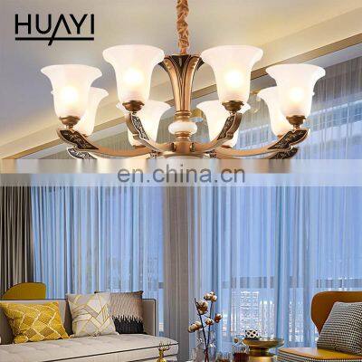 HUAYI Hot Sale Zinc Alloy Multipurpose Chinese Style Modern Living Room Restaurant E27 Chandelier