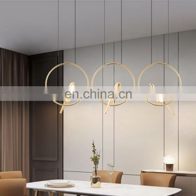Unique Style Indoor Acrylic Black Gold Living Room Bedroom Modern Decoration LED Pendant Light