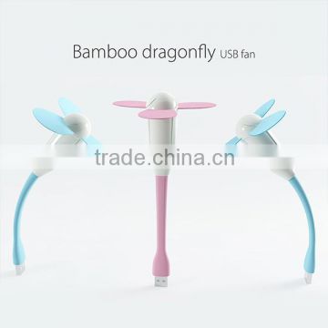 2015 hot selling flexible USB dragonfly mini fan