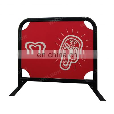 Outdoor Cafe Barricade Covers Quality Road Safety Breeze Barrier Metal Crowd Control Barrier