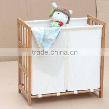 large wooden laundry hamper