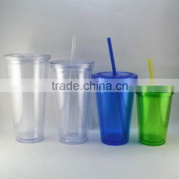 Hot sell on Alibaba plastic water bottle BPA free eco-friendly cup with straw and lid                        
                                                                                Supplier's Choice