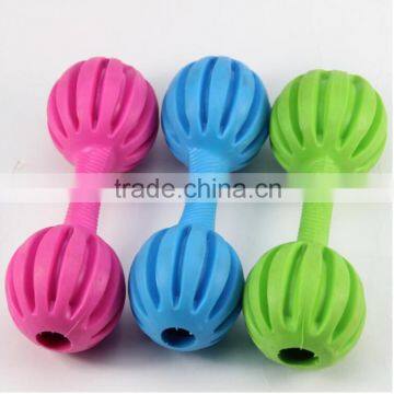 Pet supplies factory thermoplastic rubber dumbbells dog chew toys