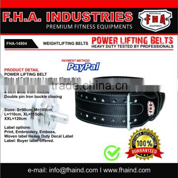 Power lifting Belt 10mm Genuine Leather Men Women Gym Training CrossFit Belt and Fitness Accessories by FHA INDUSTRIES PAKISTAN
