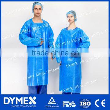 AMMI 3 Blue PP+PE Impervious Gown, Open Back, Thumb Loop