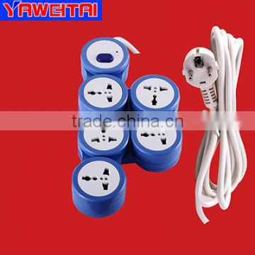 rotatable 5 gang extension sockets with earthing/power outlets