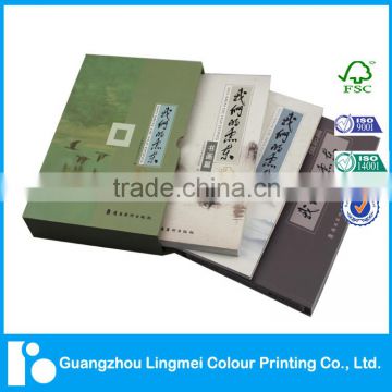 Embossed cover hardbound book printing service with exquisite boxes