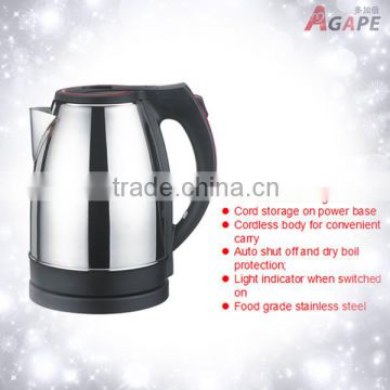 1800W 2.5L Electric Stainless Steel Water Kettle Promotional Hot Selling Stylish Food Grade Rapid Heating Kettle AEK-310